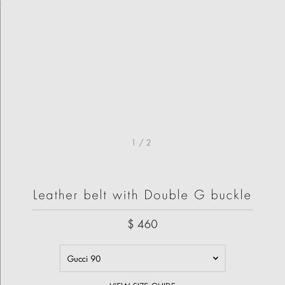 AUTHENTIC Gucci Leather Belt w/ Double G Buckle, size 90/36, fits size 8, 1.5in